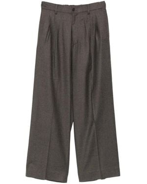 Ssstein Pleated Wide-Leg Trousers - Grey