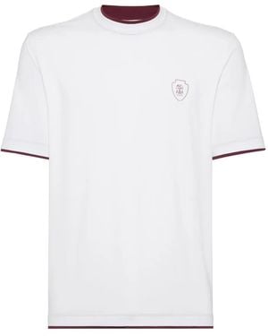 Brunello Cucinelli Cotton Jersey Logo T-Shirt - White