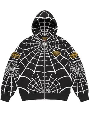 Supreme X Vanson Leathers X Marvel Spider--Print Hoodie - Black