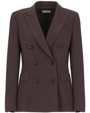 Alberto Biani Double-Breasted Blazer - Brown