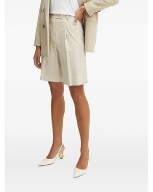 Fracomina Striped Pleated Shorts - Natural