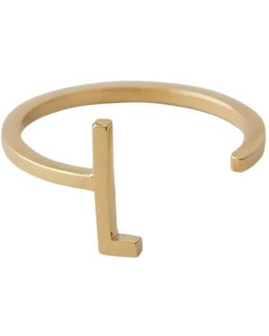 Design Letters Letter-Motif Open Ring - Metallic