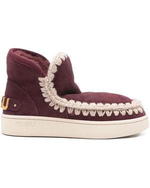 Mou 35Mm Sheepskin-Lined Ankle Boots - Purple