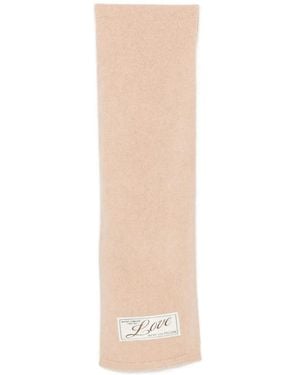 Dorothee Schumacher Fluffy Statements Logo-Patch Scarf - White