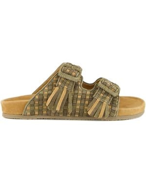 BAZISZT Sandalen mit Flechtmuster - Grün