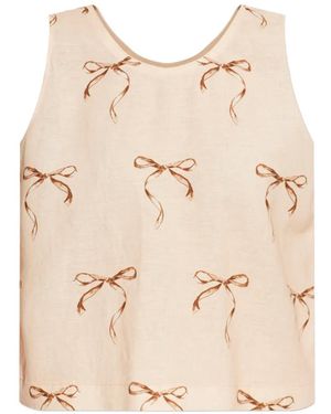 forte_forte Bow-Print Top - Natural
