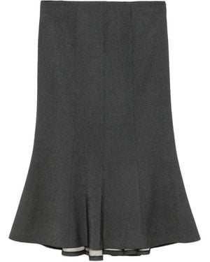 Alberta Ferretti Zip-Fastening Midi Skirt - Grey
