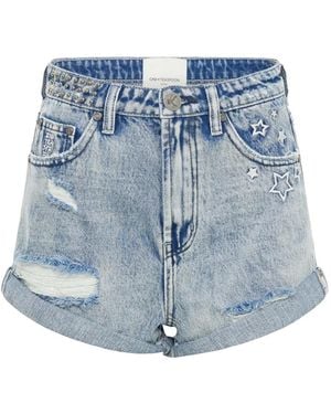 One Teaspoon Pantalones Cortos Bandits Con Apliques - Azul
