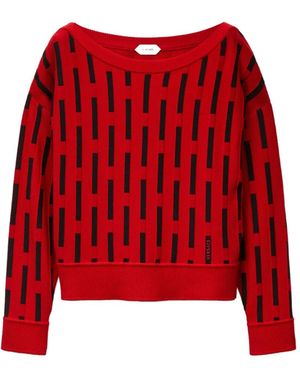 Versace Embroidered-Logo Wool Knit Jumper
