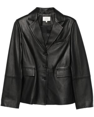 Loulou de Saison Aldo Notched-Lapel Leather Jacket - Black