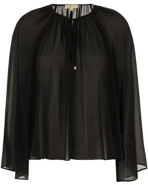 Michael Kors ジョーゼット Vネック ブラウス - ブラック