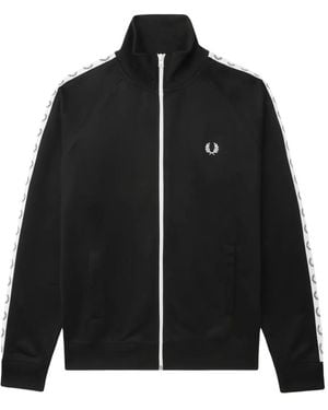 Fred Perry Sweatshirt mit Streifen - Schwarz