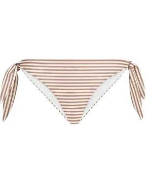 Brunello Cucinelli Striped Techno Jersey Bikini Bottoms - Natural