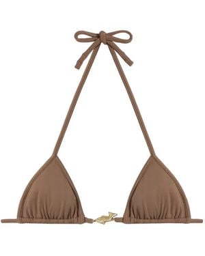 Reina Olga Splash Fish-Plaque Triangle Bikini Top - Natural