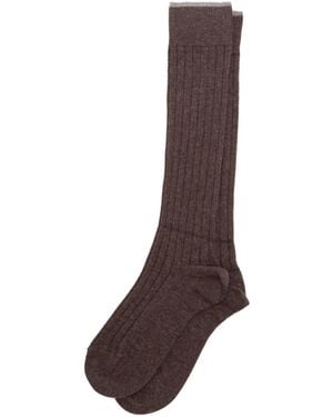 Brunello Cucinelli Ribbed Knee-High Socks - Brown