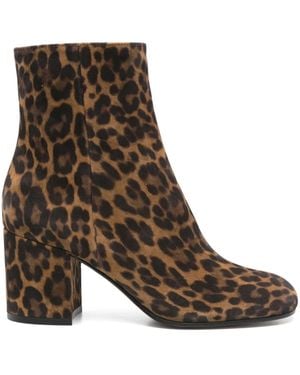 Gianvito Rossi Joelle Stiefel mit Leoparden-Print 70mm - Braun