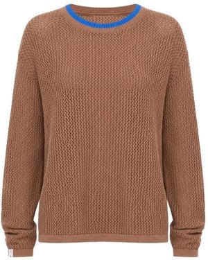 The Upside Avalon Bayli Open-Knit Cotton Sweater - Brown