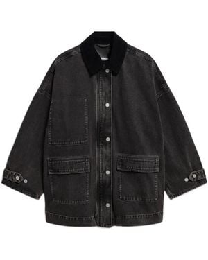 ARMEDANGELS Corduroy-Collar Denim Jacket - Black