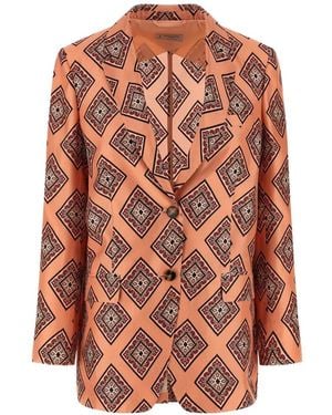Alberto Biani Patterned Blazer - Orange
