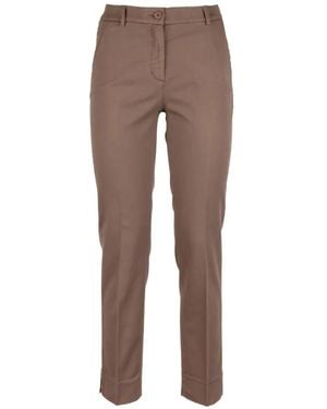 Via Masini 80 Slim-Cut Trousers - Brown