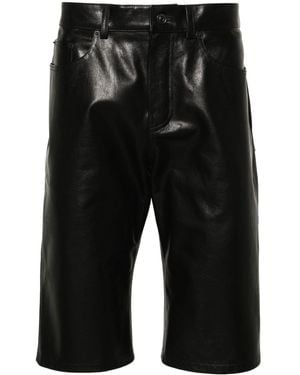 Balenciaga Knee-length Leather Shorts - Black