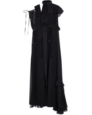Sacai Asymmetrisches Kleid Mit Rüschen - Schwarz
