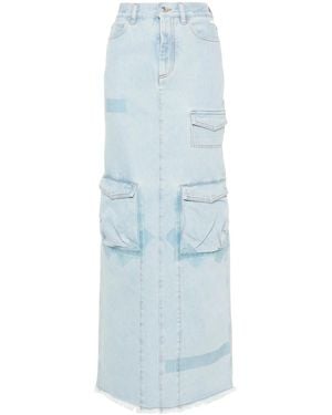Gcds Cargo Denim Skirt - Blue