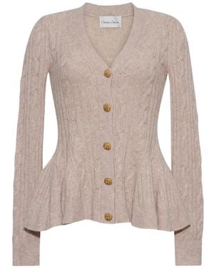 Cara Cara Kiko Cable-Knit Peplum Cardigan - Natural