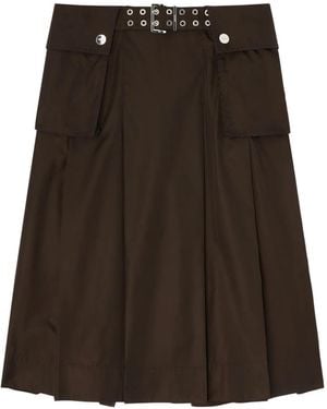 Ganni Duchesse Midi Pocket Skirt - Brown