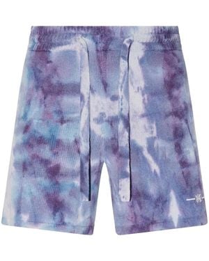 Amiri Tie-Dye Knitted Shorts - Blue