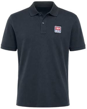 DIESEL Polo À Patch Logo Smith - Blue