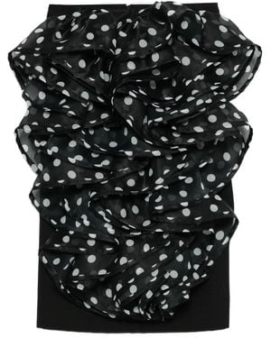 Viktor & Rolf Ruffled Polka-Dot Mini Skirt - Black