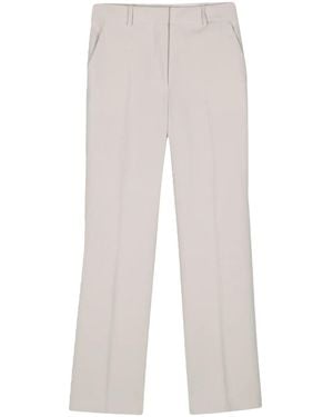 Calvin Klein Straight-Leg Trousers With Subtle Branding Detail - White