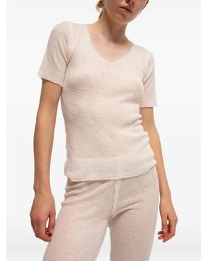 Gudrun & Gudrun Barbara Short-Sleeve V-Neck Top - White