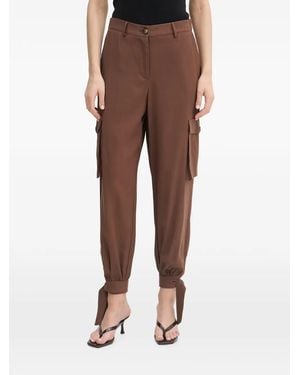 GAUDI Tie-Cuff Cargo Trousers - Brown