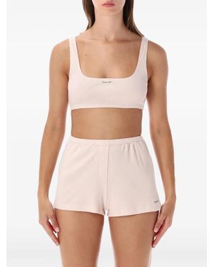 Sporty & Rich Ribbed-Knit Top - White