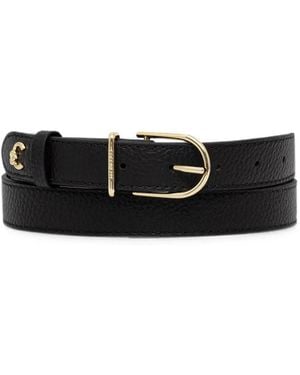 Coccinelle Logo-Plaque Pebbled Belt - Black