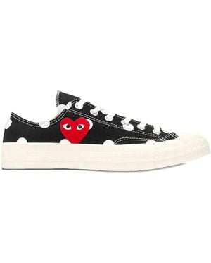COMME DES GARÇONS PLAY Polka-Dot Heart Trainers - White