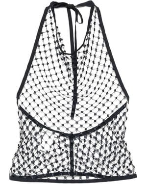 Lemaire Fishnet Halter Top - Black