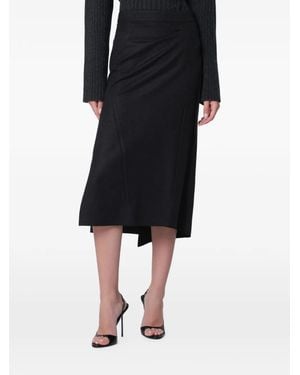 Victoria Beckham Pressed Tailored Midi Skirt - Black