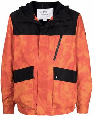 Woolrich Coupe-Vent Trek À Imprimé Tie Dye - Orange