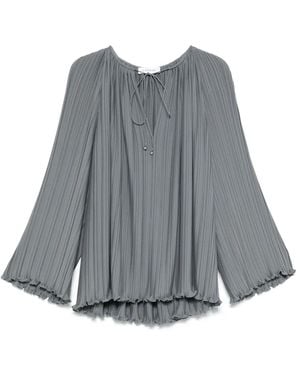 Lanvin Gathered Tie Neck Blouse - Grey
