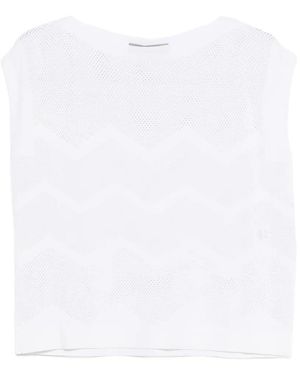 D.exterior Chevron Tank Top - White