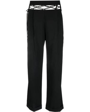 Nensi Dojaka Cut-Out Wool Trousers - Black