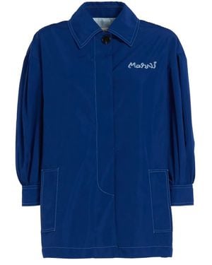 Marni Logo-Embroidered Jacket - Blue