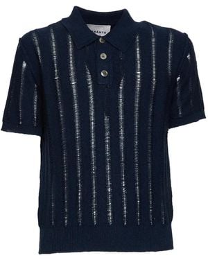 Amaranto Knitted Polo - Blue