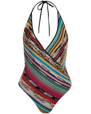 Missoni ストライプ ワンピース水着 - ブラック