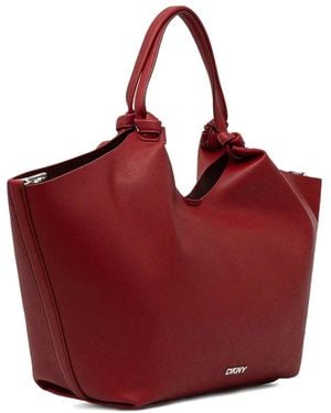 DKNY Large Paulaknotted Handle Tote Bag - Red