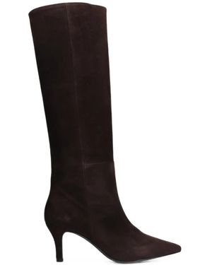 BIANCADI Suede Pointed-Toe Boots - Black