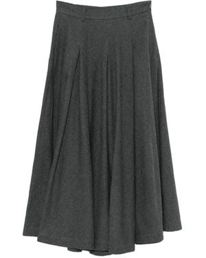 By Malene Birger Eden Pleated A-Line Midi Skirt - Grey